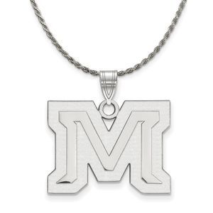 Sterling Silver Montana State Large Pendant Necklace - 18 Inch